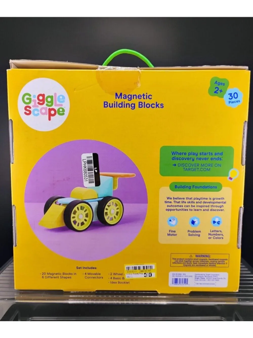 GiggleScape Magnetic Building Blocks Set 30 Pc For Kids 2+